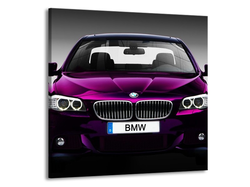 Glas schilderij BMW | Paars, Grijs, Zwart | 50x50cm 1Luik