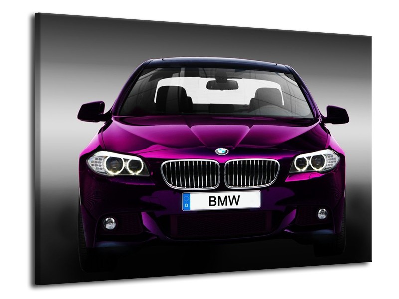 Glas schilderij BMW | Paars, Grijs, Zwart | 70x50cm 1Luik