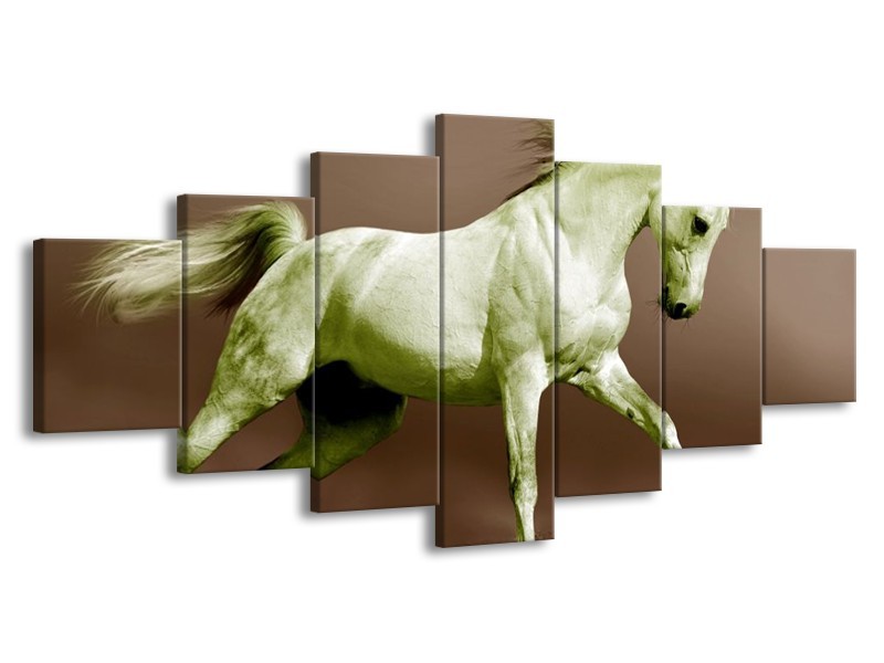 Canvas schilderij Paard | Bruin, Groen | 210x100cm 7Luik