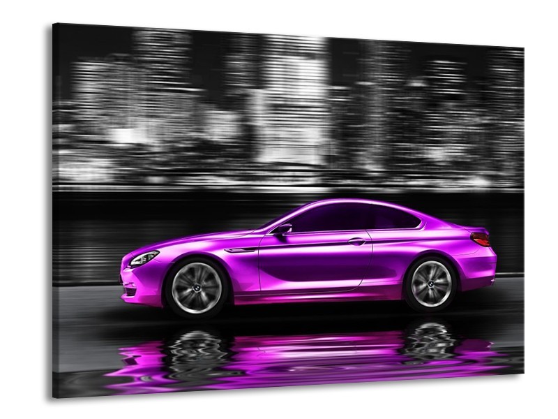 Glas schilderij Auto | Paars, Zwart | 100x70cm 1Luik