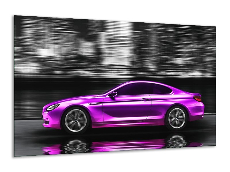 Glas schilderij Auto | Paars, Zwart | 120x70cm 1Luik
