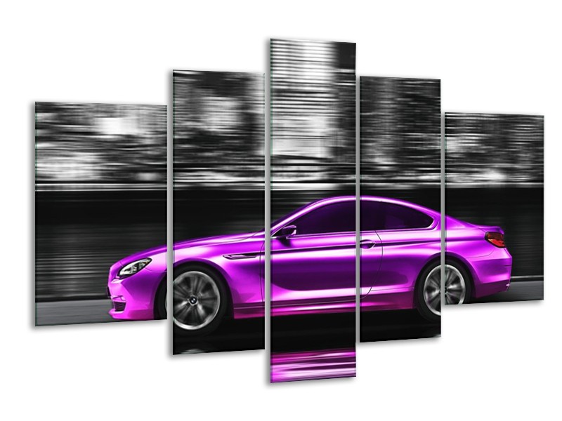 Glas schilderij Auto | Paars, Zwart | 170x100cm 5Luik