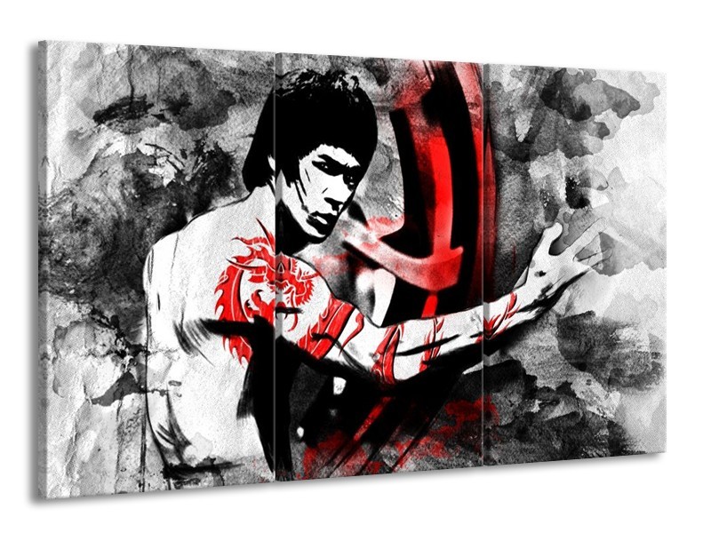 Canvas schilderij Sport | Zwart, Rood, Wit | 165x100cm 3Luik