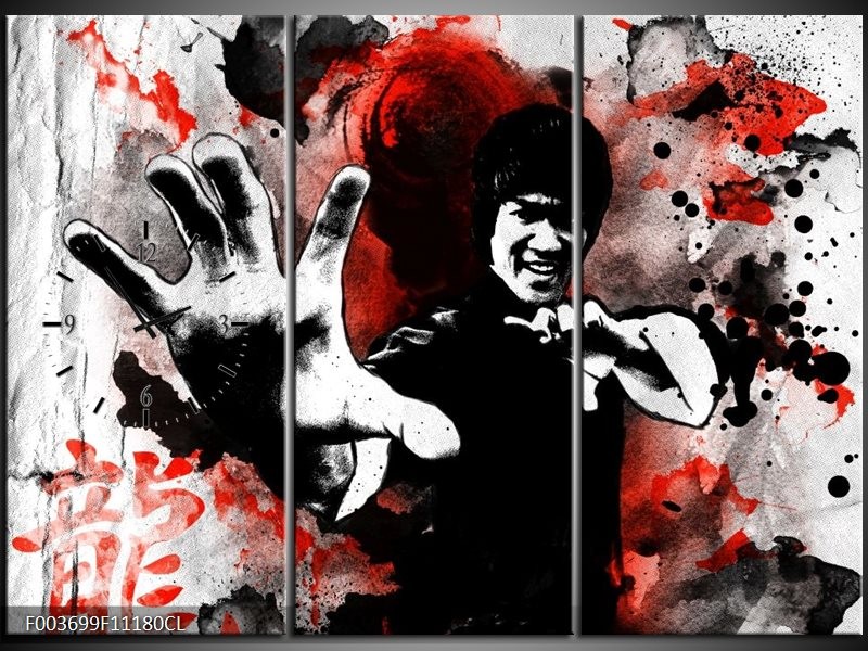 Klok schilderij Sport | Rood, Zwart, Wit | 111x80cm 3Luik