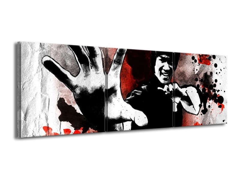 Canvas schilderij Sport | Rood, Zwart, Wit | 150x50cm 3Luik