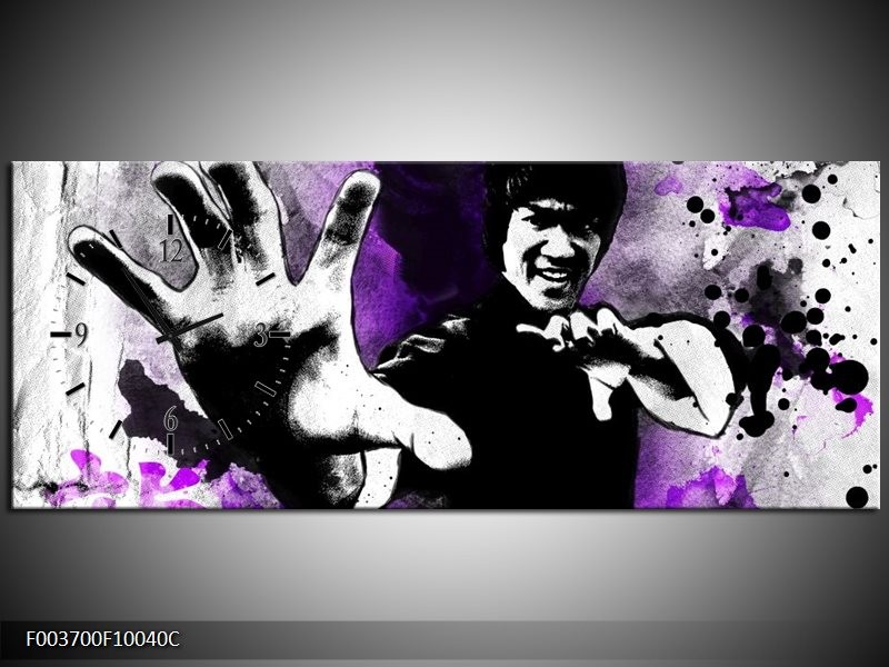 Klok schilderij Sport | Paars, Zwart, Wit | 100x40cm 1Luik