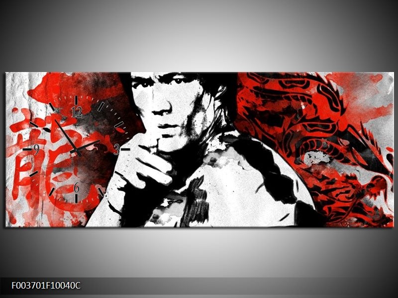 Klok schilderij Sport | Rood, Zwart, Wit | 100x40cm 1Luik