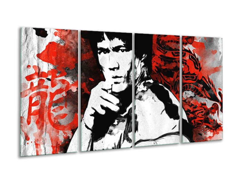 Canvas schilderij Sport | Rood, Zwart, Wit | 160x80cm 4Luik