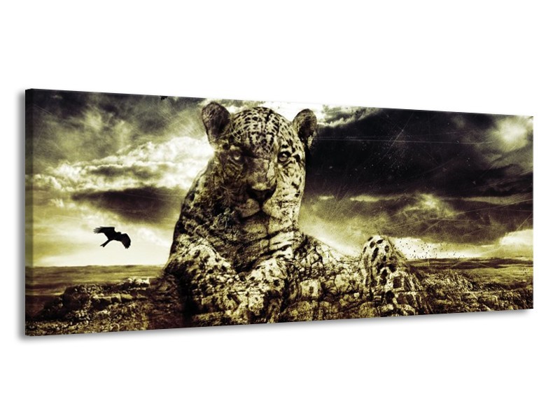 Canvas schilderij Natuur | Geel, Groen, Zwart | 145x58cm 1Luik