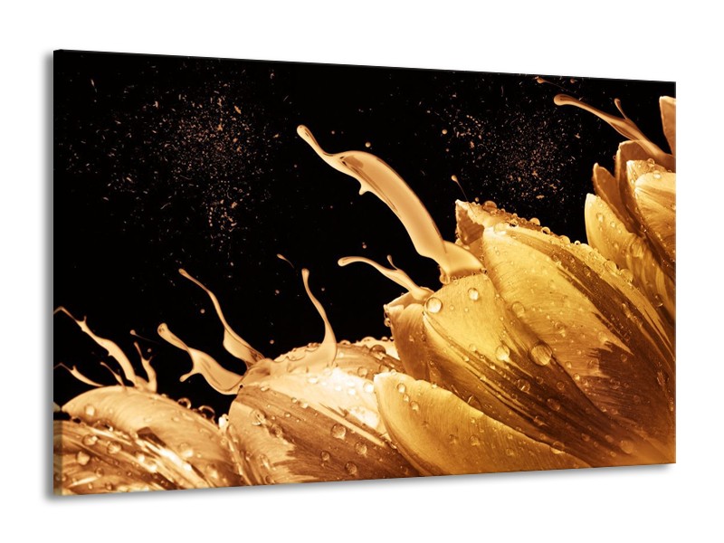 Canvas schilderij Tulp | Bruin, Zwart | 140x90cm 1Luik
