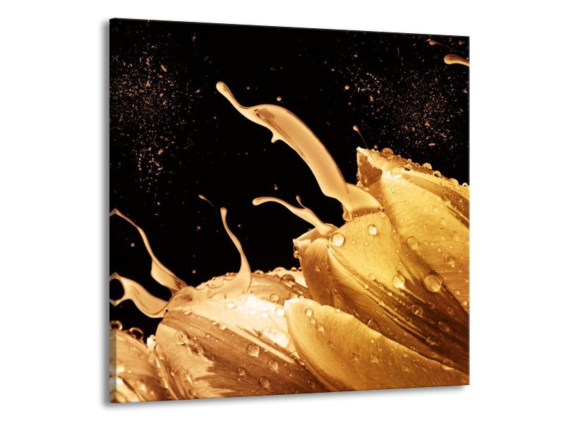 Canvas schilderij Tulp | Bruin, Zwart | 70x70cm 1Luik