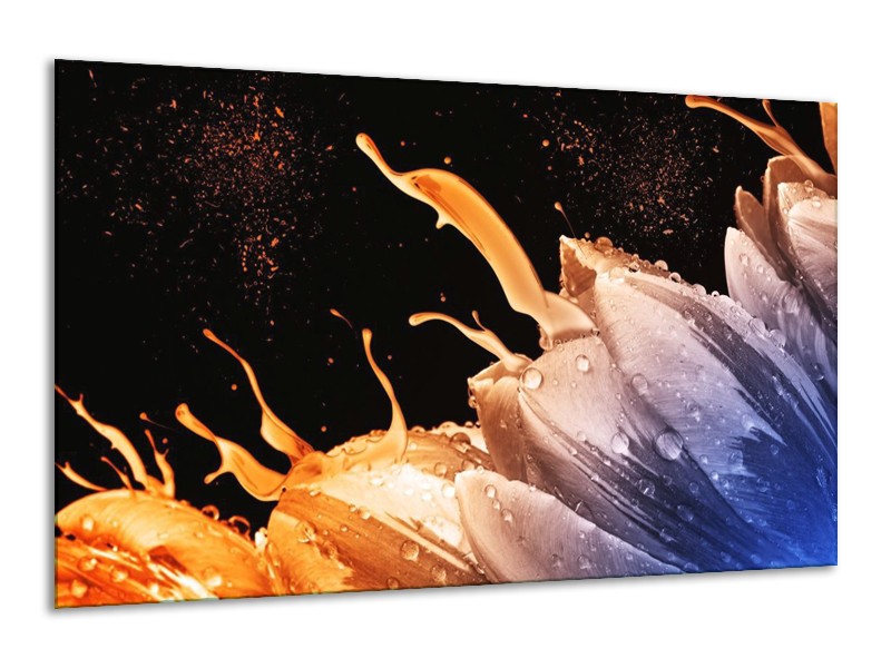 Canvas schilderij Tulp | Geel, Bruin, Zwart | 120x70cm 1Luik