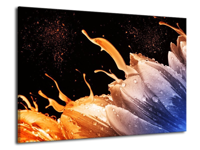 Canvas schilderij Tulp | Geel, Bruin, Zwart | 70x50cm 1Luik