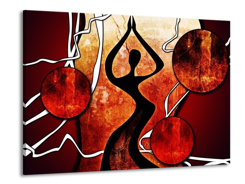 Glas schilderij Abstract | Zwart, Rood, Wit | 100x70cm 1Luik