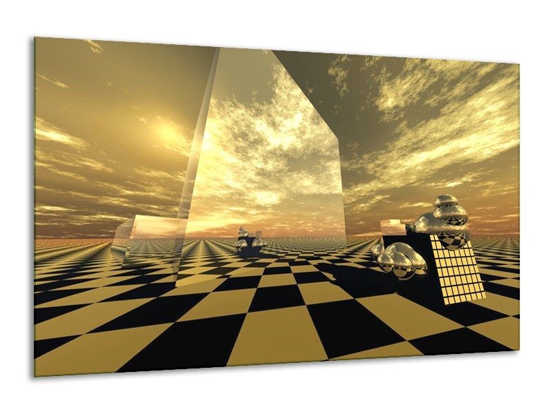 Canvas schilderij Abstract | Bruin, Zwart | 120x70cm 1Luik