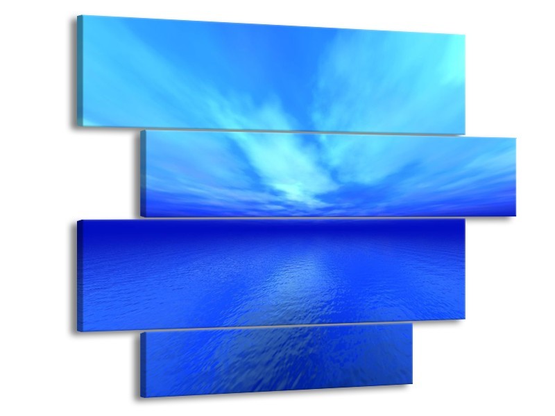 Canvas schilderij Natuur | Blauw, Wit | 115x85cm 4Luik