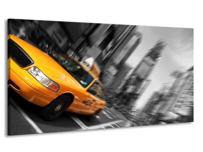 Canvas schilderij Auto | Geel, Grijs, Zwart | 170x90cm 1Luik