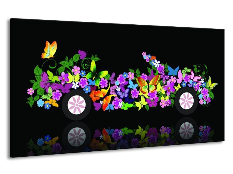 Canvas schilderij Auto | Zwart, Groen, Paars | 190x100cm 1Luik