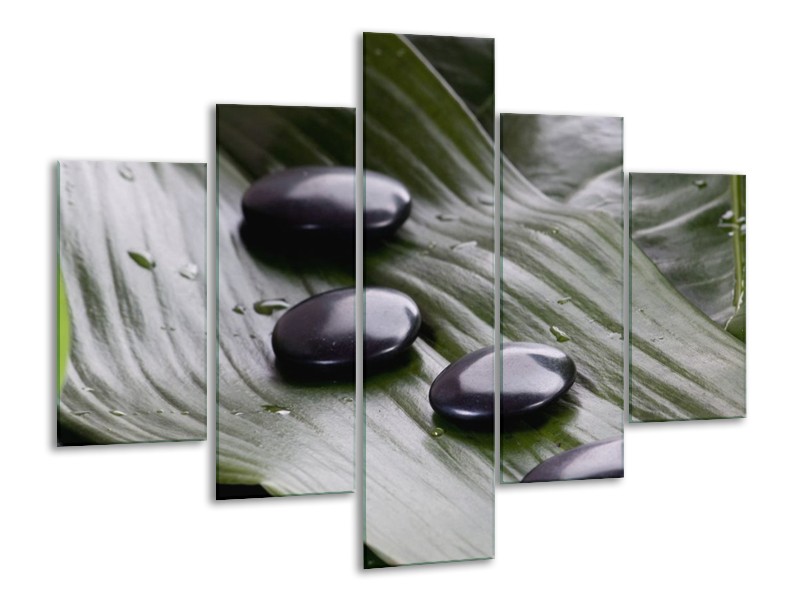 Canvas schilderij Stenen | Zwart, Wit, Grijs | 100x70cm 5Luik