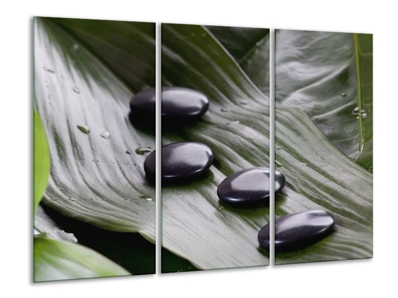 Canvas schilderij Stenen | Zwart, Wit, Grijs | 120x80cm 3Luik