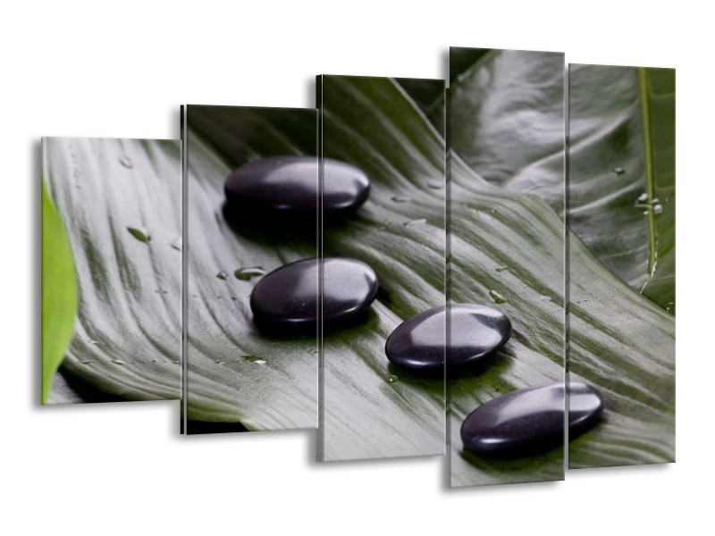 Canvas schilderij Stenen | Zwart, Wit, Grijs | 150x100cm 5Luik