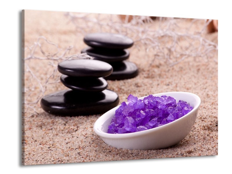 Canvas schilderij Stenen | Paars, Bruin, Wit | 100x70cm 1Luik