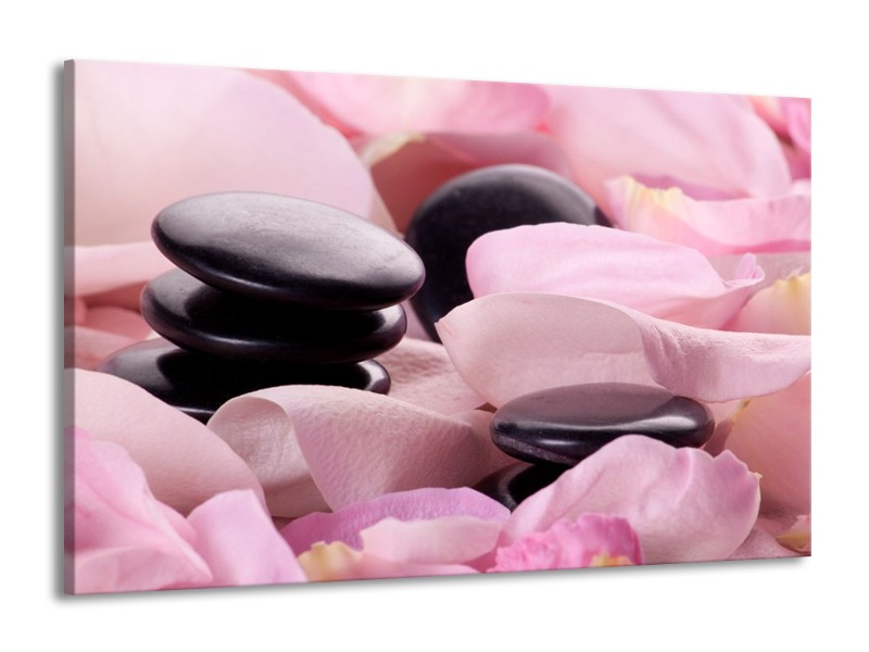 Canvas schilderij Stenen | Roze, Zwart | 140x90cm 1Luik