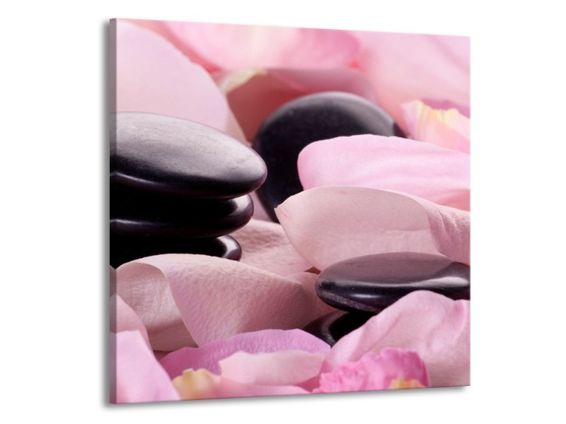 Canvas schilderij Stenen | Roze, Zwart | 70x70cm 1Luik