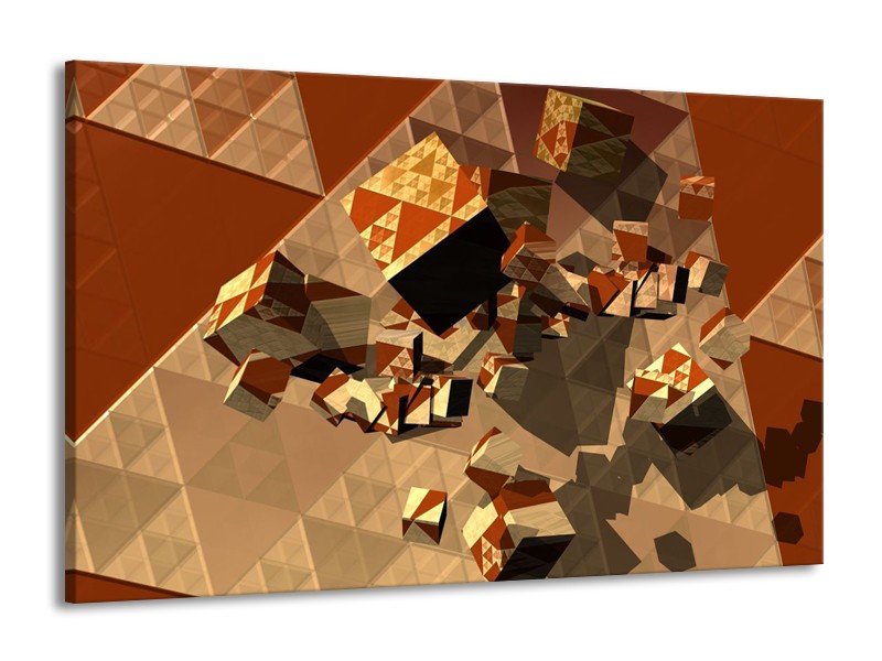 Canvas schilderij Abstract | Bruin, Grijs | 140x90cm 1Luik