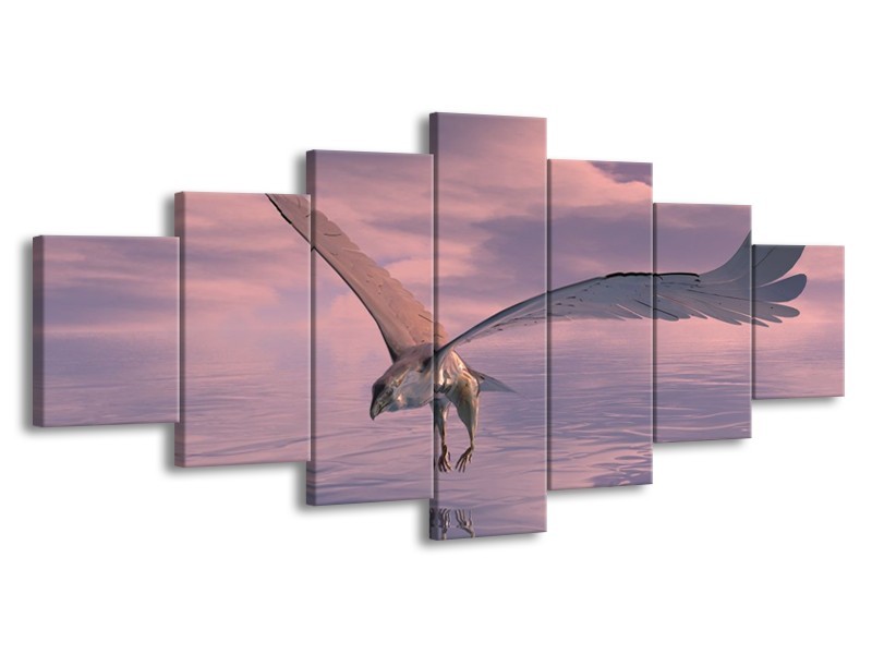 Glas schilderij Vogel | Grijs, Wit | 210x100cm 7Luik