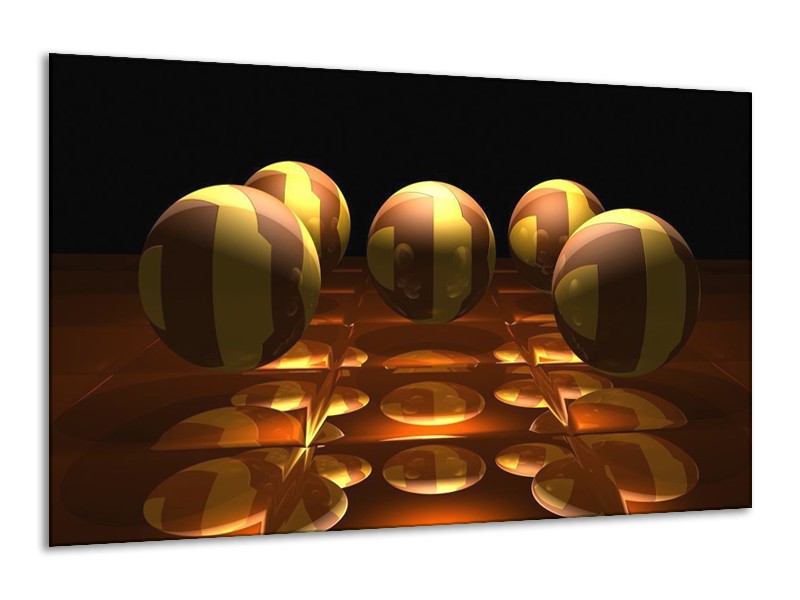 Canvas schilderij Ball | Geel, Bruin, Zwart | 120x70cm 1Luik