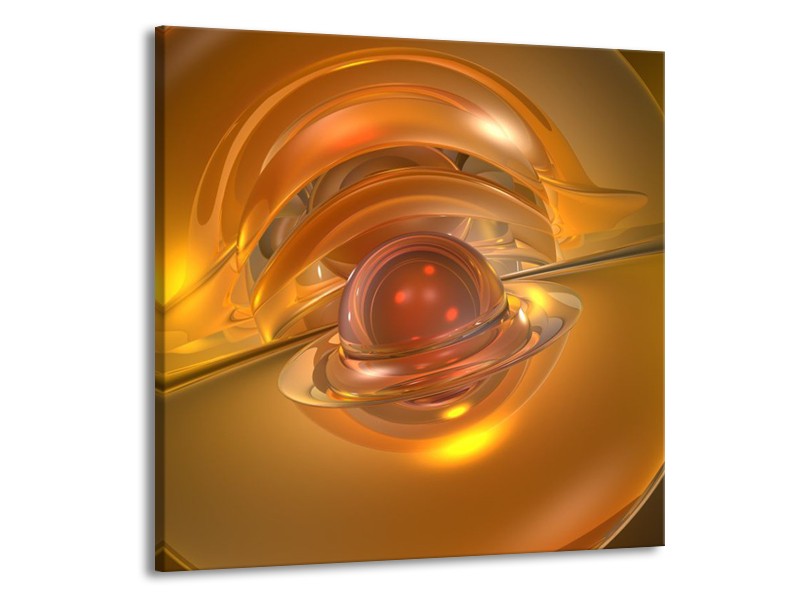 Glas schilderij Abstract | Geel, Goud | 50x50cm 1Luik