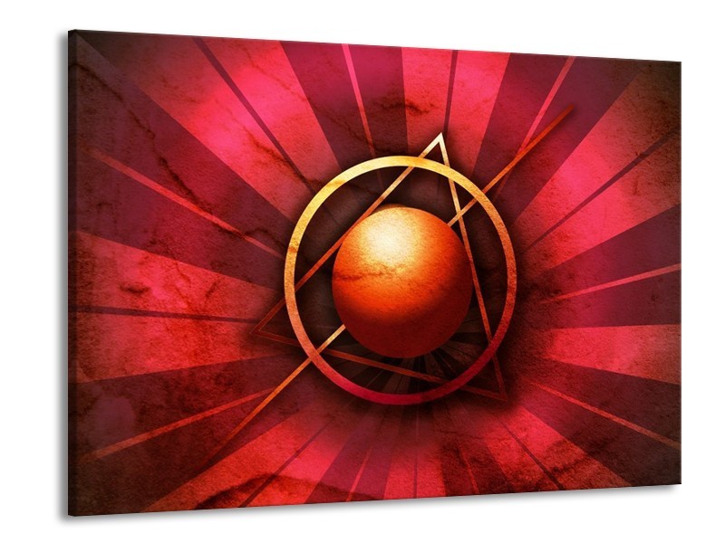 Glas schilderij Abstract | Rood, Geel | 100x70cm 1Luik