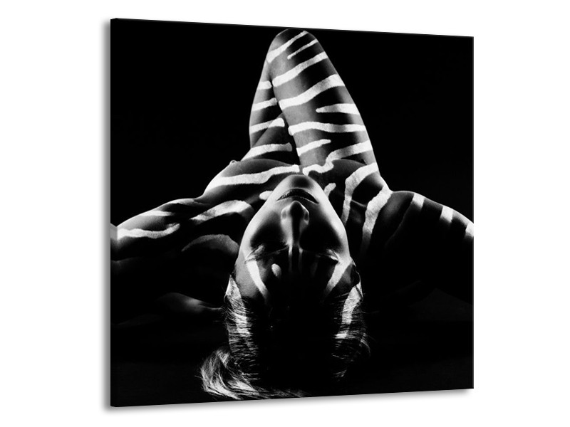 Glas schilderij Abstract | Zwart, Wit, Grijs | 70x70cm 1Luik