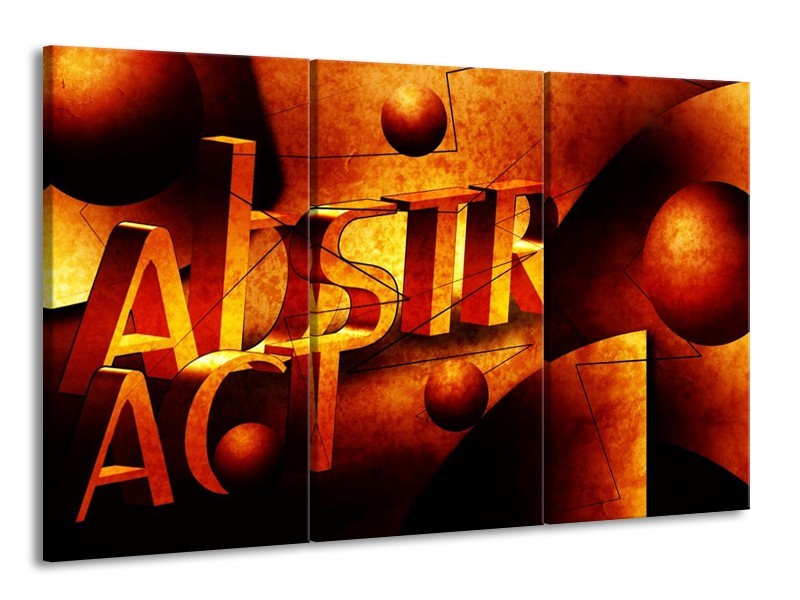 Canvas schilderij Abstract | Oranje, Geel | 165x100cm 3Luik