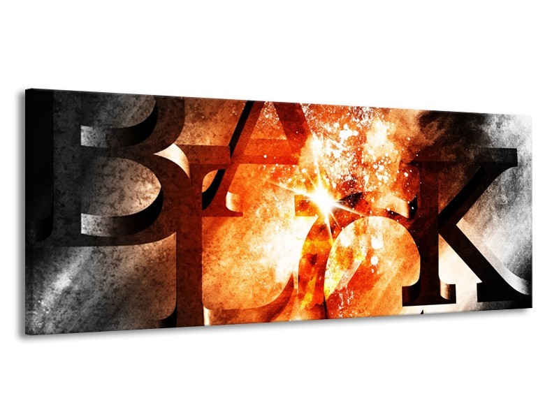 Canvas schilderij Abstract | Geel, Oranje, Bruin | 145x58cm 1Luik