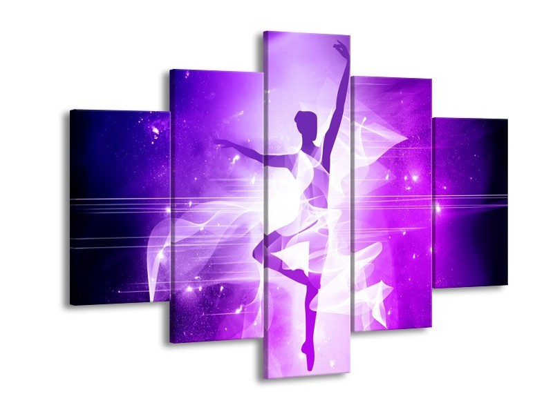 Canvas schilderij Dansen | Paars, Wit | 150x105cm 5Luik