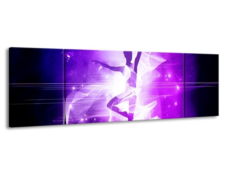 Canvas schilderij Dansen | Paars, Wit | 170x50cm 3Luik