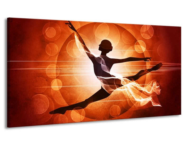 Canvas schilderij Dansen | Oranje, Rood, Bruin | 170x90cm 1Luik