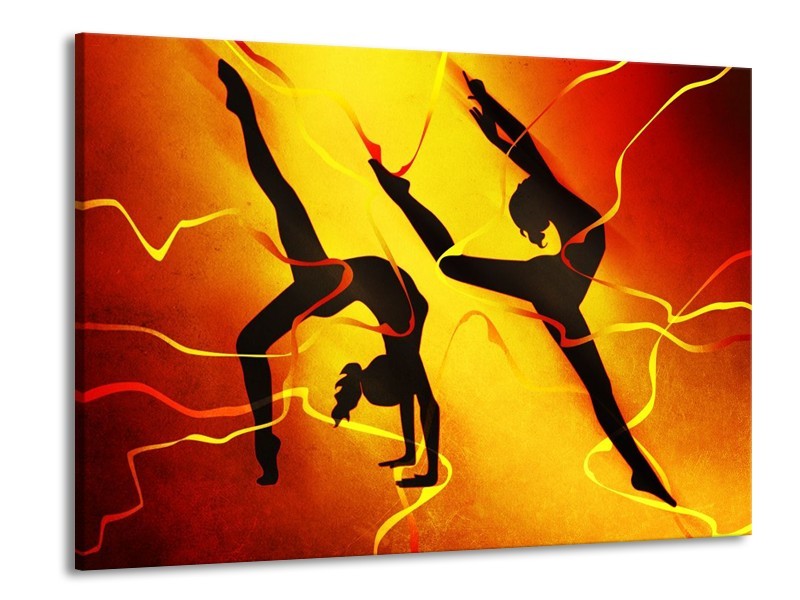 Canvas schilderij Dansen | Oranje, Rood, Geel | 100x70cm 1Luik