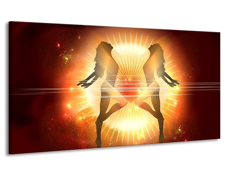 Canvas schilderij Dansen | Oranje, Rood, Geel | 170x90cm 1Luik