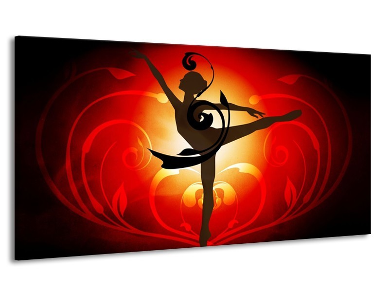 Canvas schilderij Dansen | Oranje, Rood, Geel | 170x90cm 1Luik