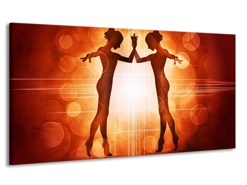 Canvas schilderij Dansen | Rood, Wit, Bruin | 170x90cm 1Luik