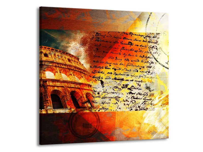 Canvas schilderij Rome | Rood, Geel, Oranje | 70x70cm 1Luik