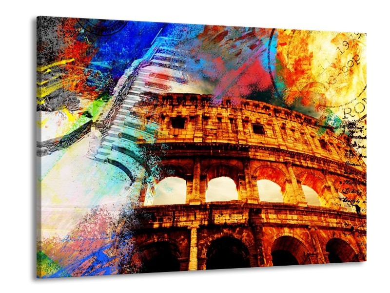 Glas schilderij Rome | Rood, Geel, Oranje | 100x70cm 1Luik