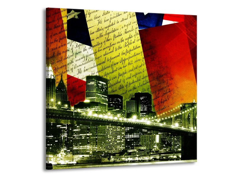 Canvas schilderij Modern | Rood, Groen, Wit | 70x70cm 1Luik