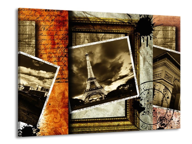 Glas schilderij Modern | Geel, Blauw, Bruin | 100x70cm 1Luik