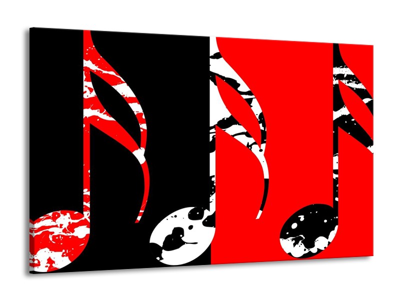 Glas schilderij Muziek | Rood, Zwart, Wit | 140x90cm 1Luik