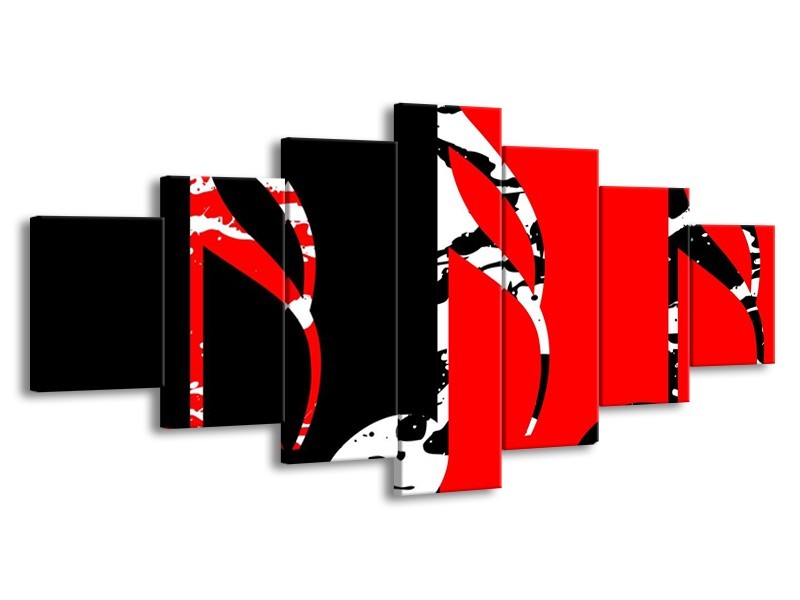 Glas schilderij Muziek | Rood, Zwart, Wit | 210x100cm 7Luik
