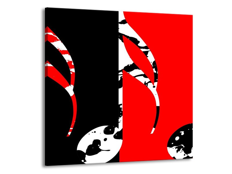 Glas schilderij Muziek | Rood, Zwart, Wit | 50x50cm 1Luik